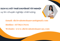 Dịch Vụ Viết Đề Án Tốt Nghiệp
